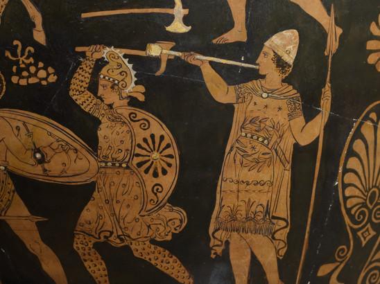 Cratère à volutes apulien à figures rouges (détail)